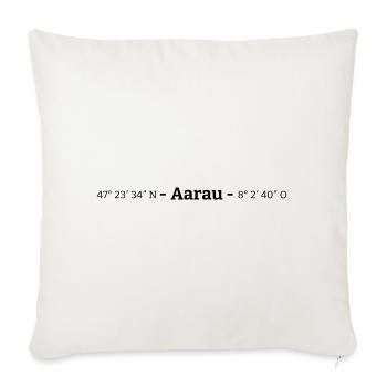 Coordinates: Aarau, Canton of Aargau - Sofa pillowcase 17,3'' x 17,3'' (45 x 45 cm) - natural white - Front