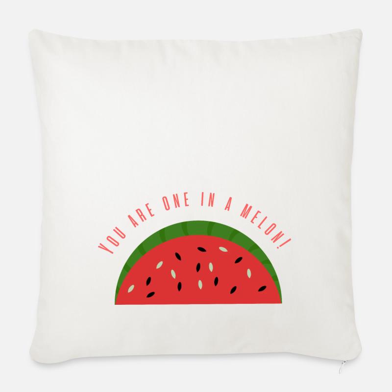 Un dans un melon - Housse de coussin décorative 45 x 45 cm - blanc nature
