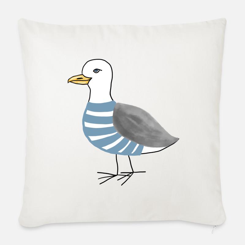 Möwe Maritim - Sofakissenbezug 45 x 45 cm - Naturweiß 