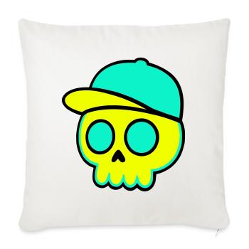 Casquette fluo Streetwear - Housse de coussin décorative 45 x 45 cm - blanc nature - Devant