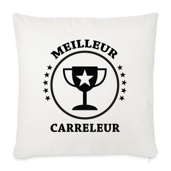 Meilleur Carreleur - Housse de coussin décorative 45 x 45 cm - blanc nature - Devant