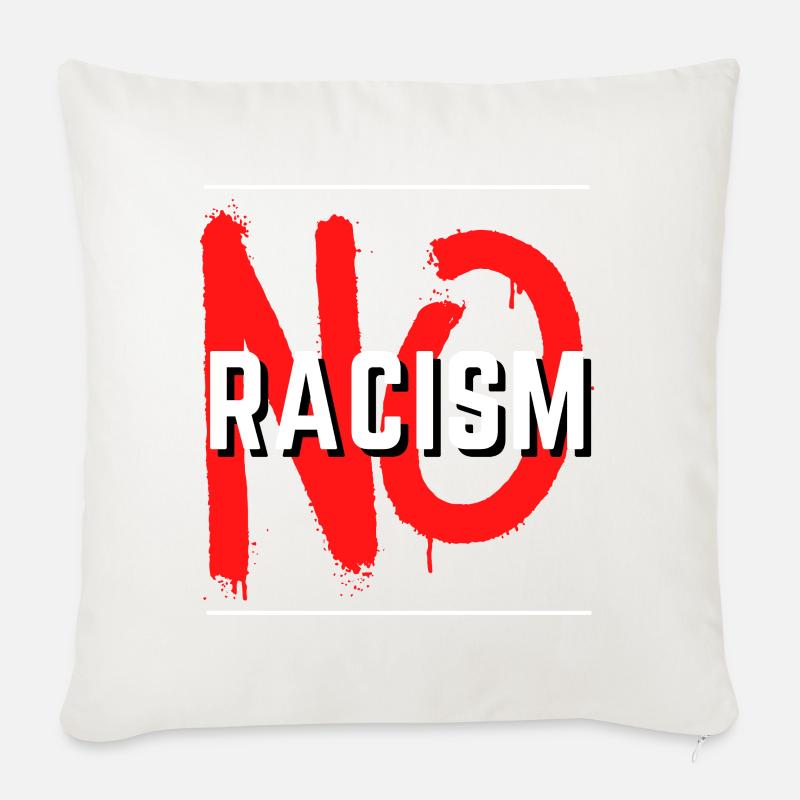 No Racism Statement - Sofakissenbezug 45 x 45 cm - Naturweiß