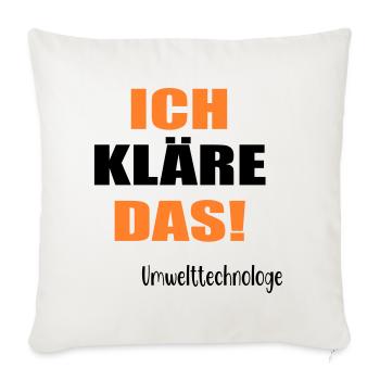 Umwelttechnologe Abwasser - Sofakissenbezug 45 x 45 cm - Naturweiß  - Vorne