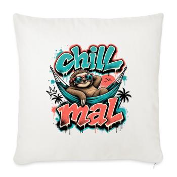 Chill Mal  Cooles Faultier Graffiti Design - Sofakissenbezug 45 x 45 cm - Naturweiß  - Vorne