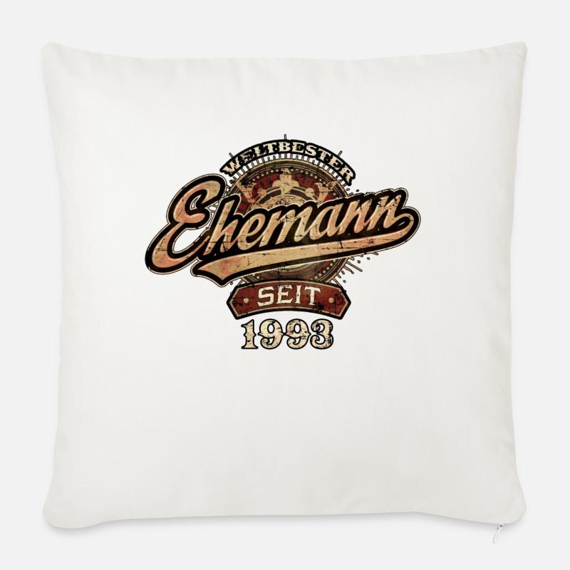 Weltbester Ehemann seit 1993 - Hochzeitstag - Sofakissenbezug 45 x 45 cm - Naturweiß 