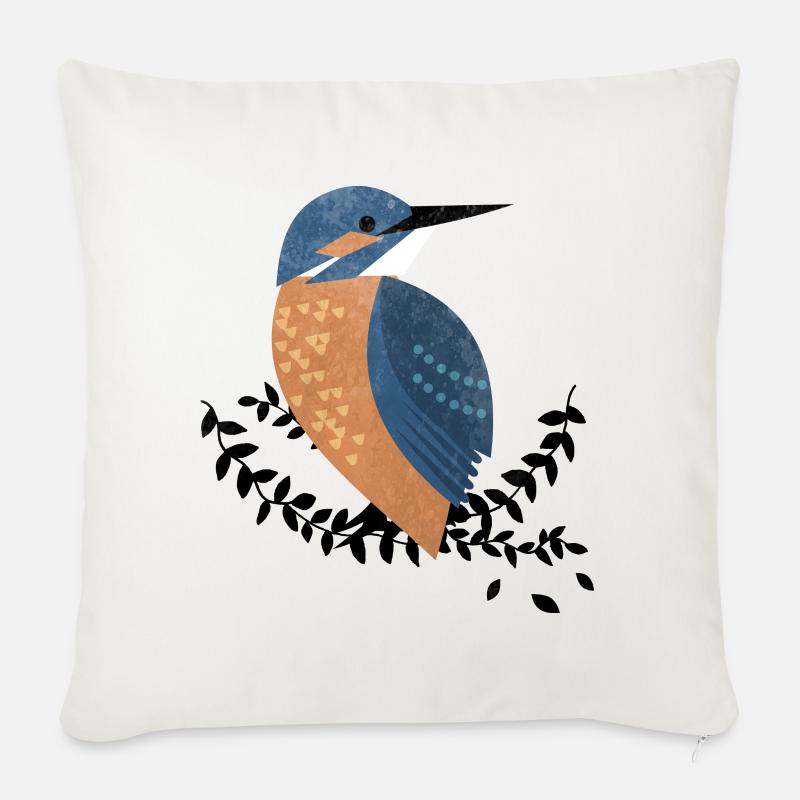 Eisvogel - Sofakissenbezug 45 x 45 cm - Naturweiß 