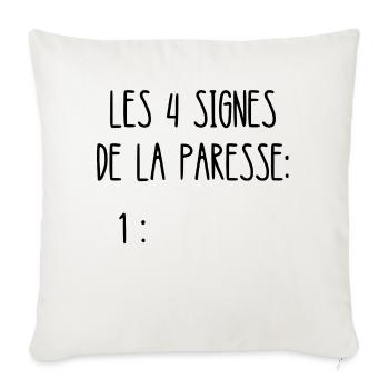 les 4 signes de la paresse - Housse de coussin décorative 45 x 45 cm - blanc nature - Devant