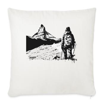 En route vers le sommet - Le Cervin Zermatt - Housse de coussin décorative 45 x 45 cm - blanc nature - Devant
