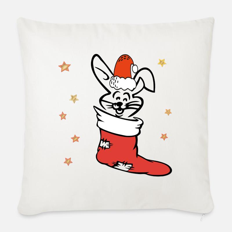 Osterhase Nikolaus - Sofakissenbezug 45 x 45 cm - Naturweiß 