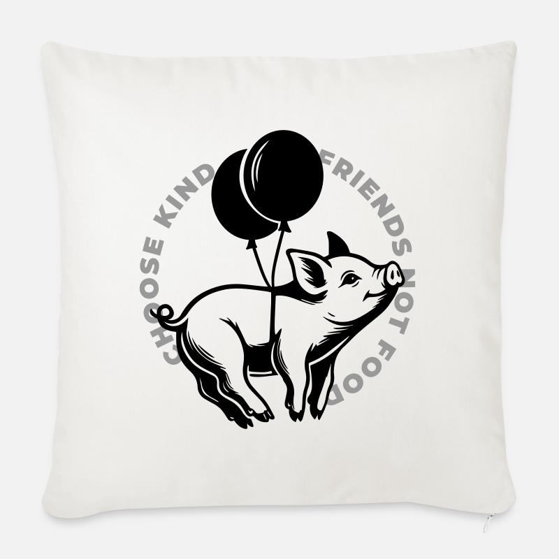 Schweine sind Freunde - Sofakissenbezug 45 x 45 cm - Naturweiß