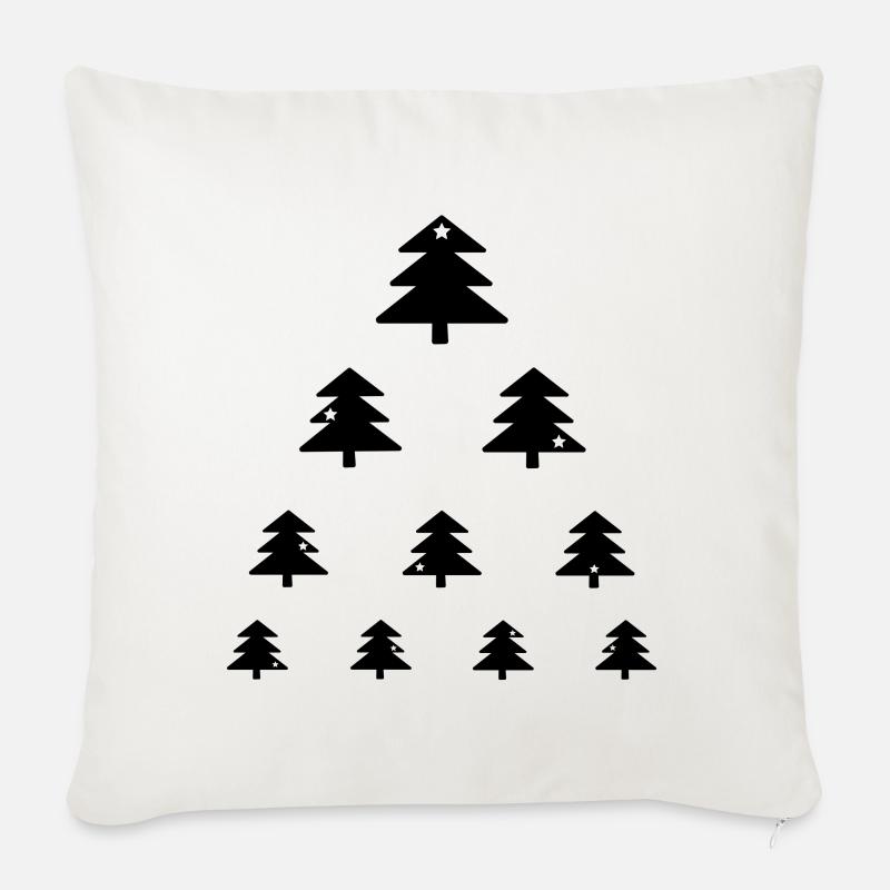 Weihnachtsbaum Sehtest - Sofakissenbezug 45 x 45 cm - Naturweiß