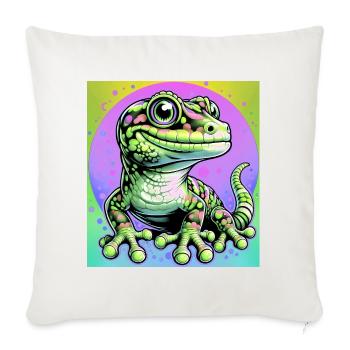 Gecko - Sofakissenbezug 45 x 45 cm - Naturweiß  - Vorne