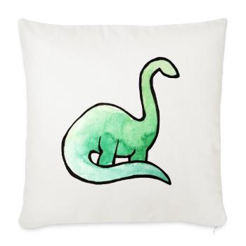 Smaragdgrünes Dino-Aquarell - Sofakissenbezug 45 x 45 cm - Naturweiß  - Vorne