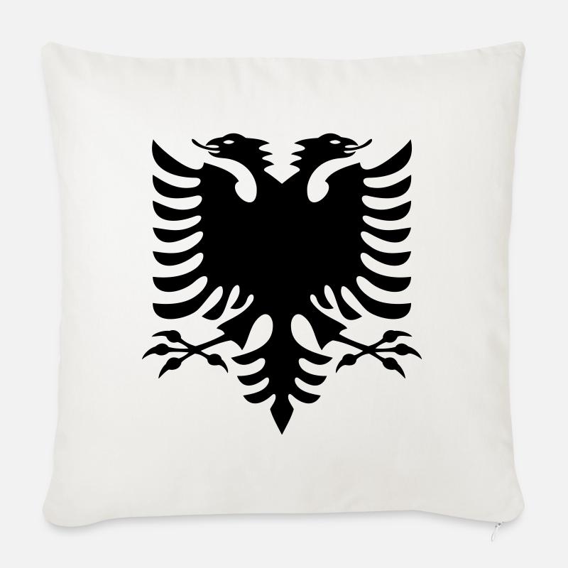 Albanien Flagge - Sofakissenbezug 45 x 45 cm - Naturweiß 