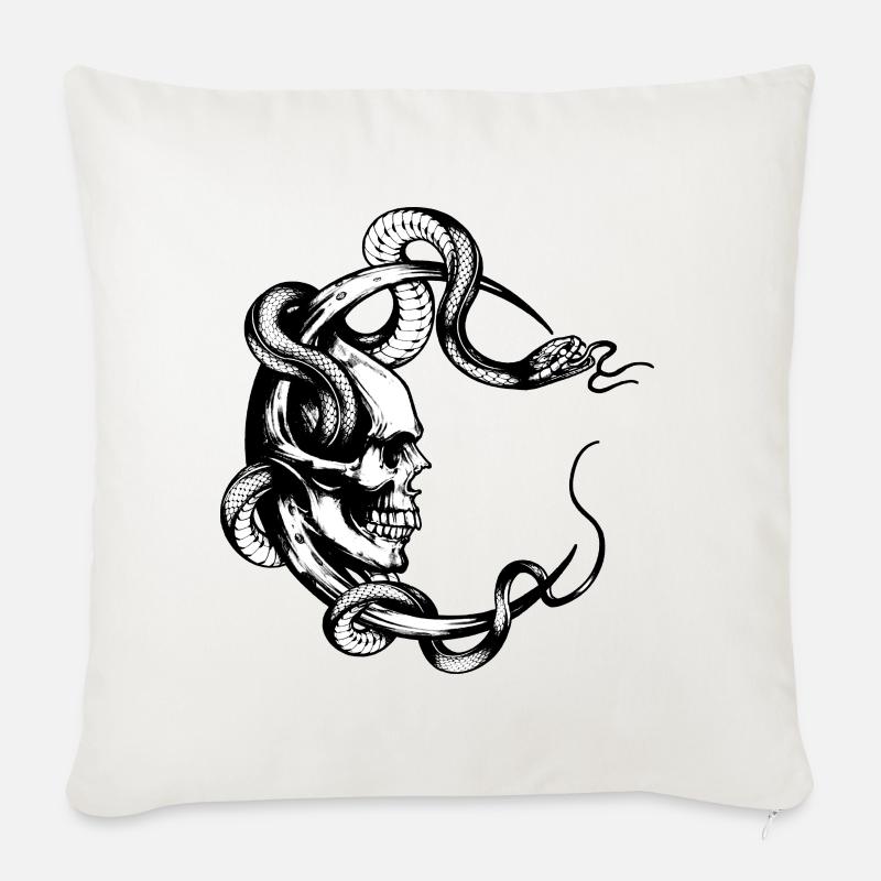 SCHÄDEL - Sofakissenbezug 45 x 45 cm - Naturweiß 