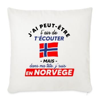 Voyage en Norvège - Housse de coussin décorative 45 x 45 cm - blanc nature - Devant