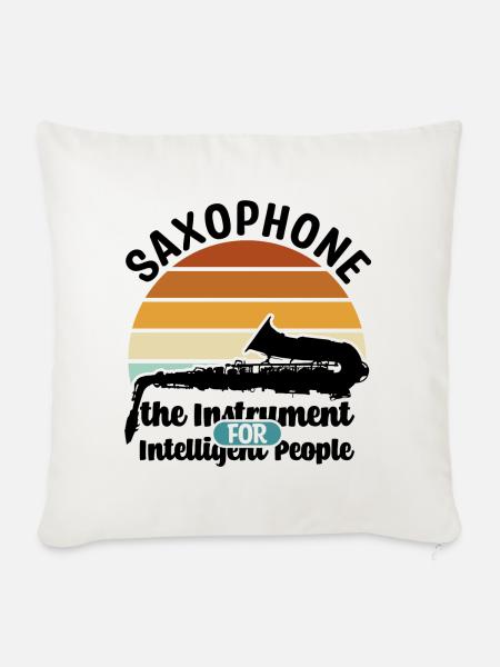 Saxophon Zubehör - Sofakissenbezug 45 x 45 cm - Naturweiß