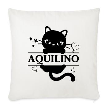 T-Shirt Aquilino T-Shirt Katze Geschenkidee Katze Katze - Sofakissenbezug 45 x 45 cm - Naturweiß  - Vorne