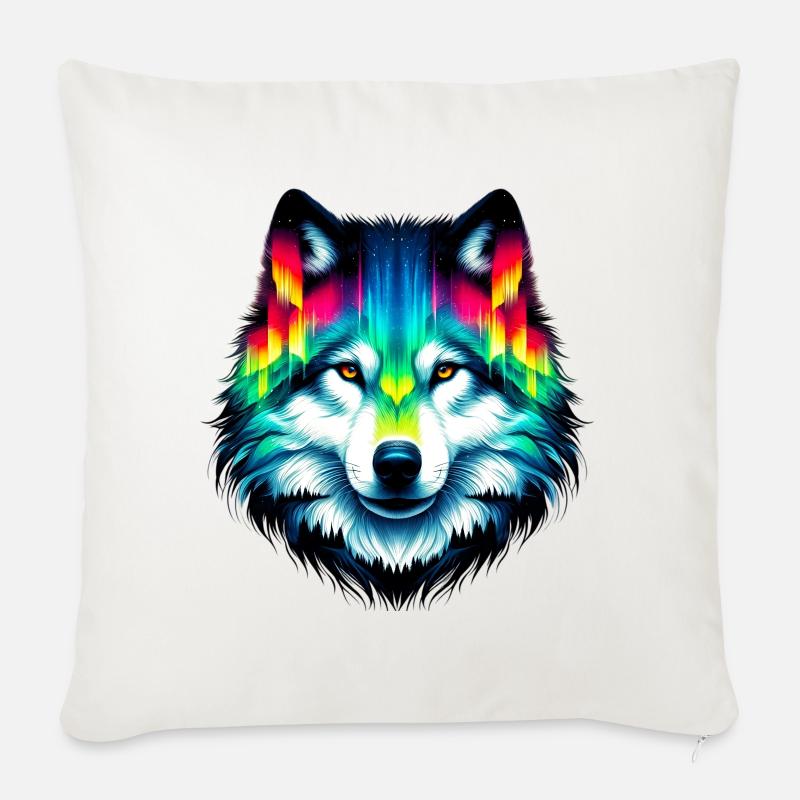 Wolf - Sofakissenbezug 45 x 45 cm - Naturweiß 