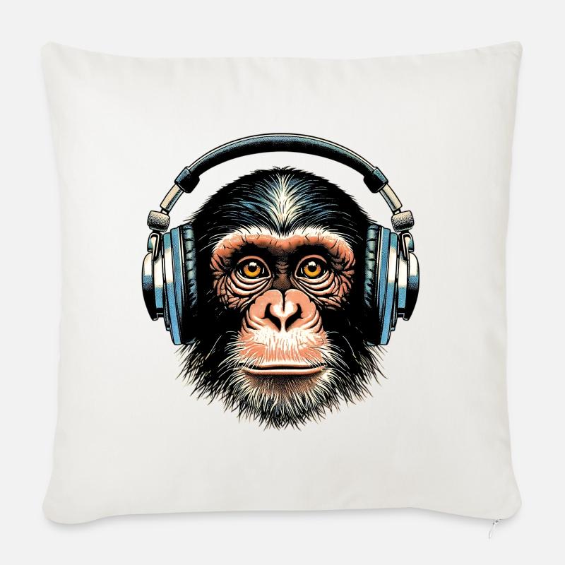 Affe - Sofakissenbezug 45 x 45 cm - Naturweiß 