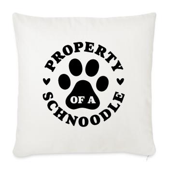Propriété d’un Schnoodle - Housse de coussin décorative 45 x 45 cm - blanc nature - Devant