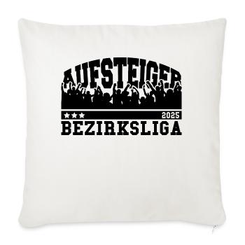 Aufsteiger 2025 Bezirksliga Aufstieg Fußball - Sofakissenbezug 45 x 45 cm - Naturweiß  - Vorne