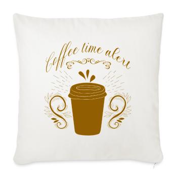 coffee time alert - Sofa pillowcase 17,3'' x 17,3'' (45 x 45 cm) - natural white - Front
