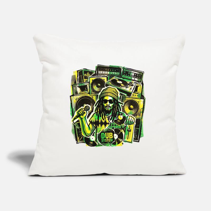 Système de son Dub Reggae Housse de coussin décorative 45 x 45 cm