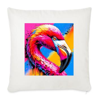 Flamant - Housse de coussin décorative 45 x 45 cm - blanc nature - Devant