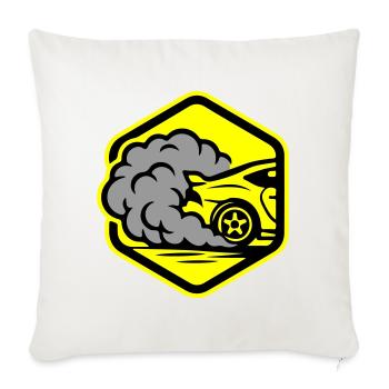 Auto Gas Symbol Autorennen - Sofakissenbezug 45 x 45 cm - Naturweiß  - Vorne
