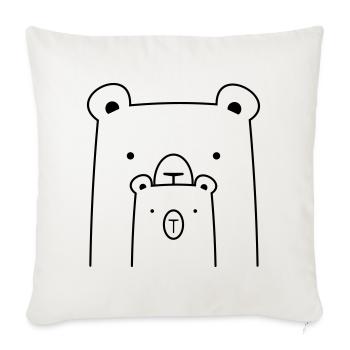bear bear polar bear brown bear I gift idea - Sofa pillowcase 17,3'' x 17,3'' (45 x 45 cm) - natural white - Front