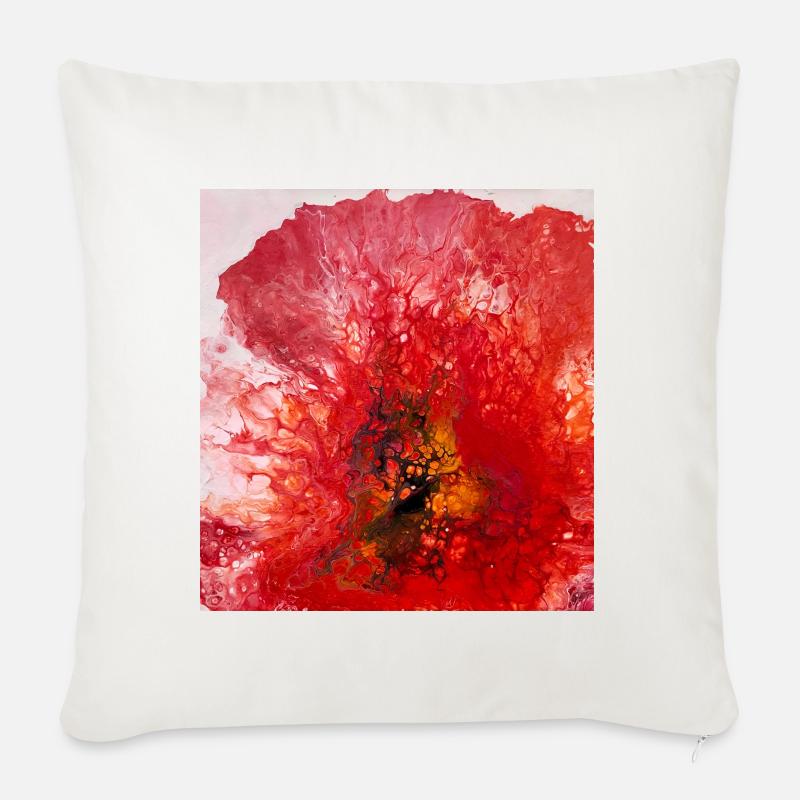 Mohn - Sofakissenbezug 45 x 45 cm - Naturweiß 