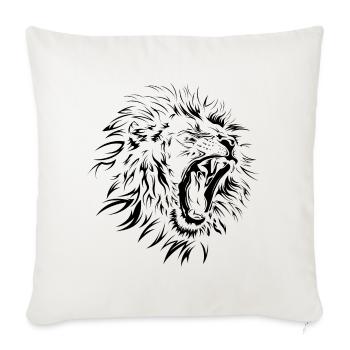 roaring lion portrait icon illustration icon - Sofa pillowcase 17,3'' x 17,3'' (45 x 45 cm) - natural white - Front