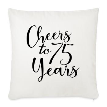 Vive les 75 ans du 75e anniversaire - Housse de coussin décorative 45 x 45 cm - blanc nature - Devant