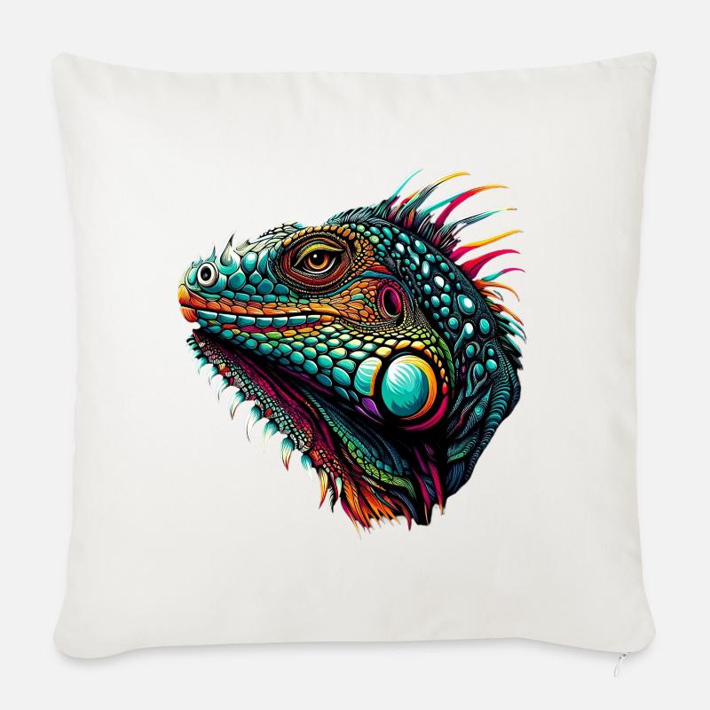Leguan - Sofakissenbezug 45 x 45 cm - Naturweiß