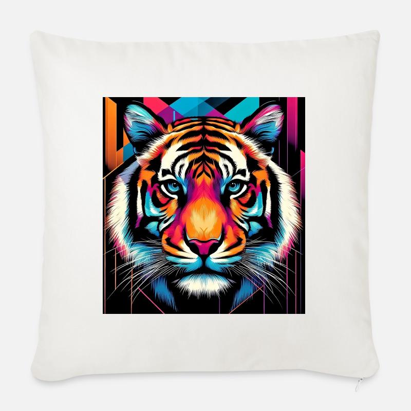 Tiger - Sofakissenbezug 45 x 45 cm - Naturweiß 