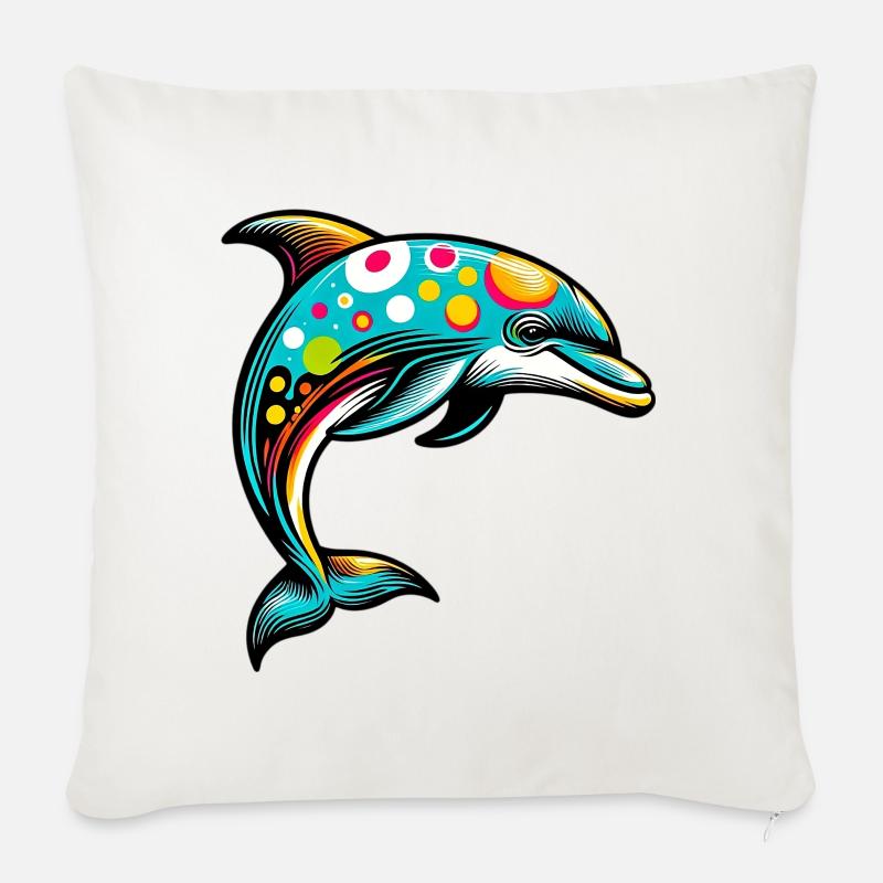 Delfin - Sofakissenbezug 45 x 45 cm - Naturweiß 