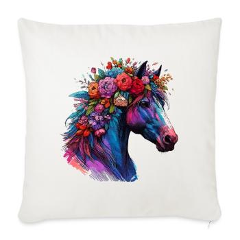 Cheval - Housse de coussin décorative 45 x 45 cm - blanc nature - Devant
