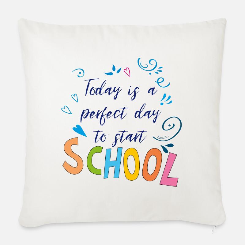 School Time - Sofakissenbezug 45 x 45 cm - Naturweiß 