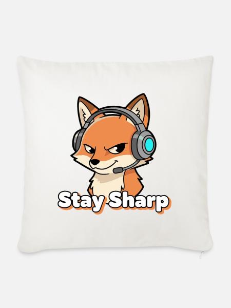 StaySharp Fuchs Headset - Sofakissenbezug 45 x 45 cm - Naturweiß