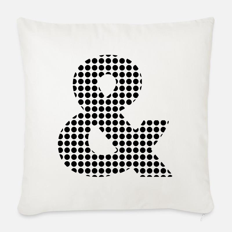 Esperluette - Housse de coussin décorative 45 x 45 cm - blanc nature