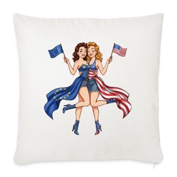 Friends of Europe and America - Sofa pillowcase 17,3'' x 17,3'' (45 x 45 cm) - natural white - Front