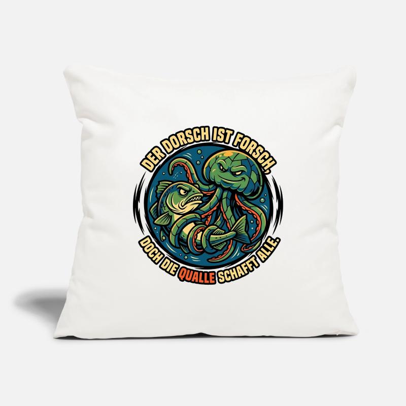 Cod and jellyfish underwater duel Sofa pillowcase 17,3'' x 17,3'' (45 x 45 cm)