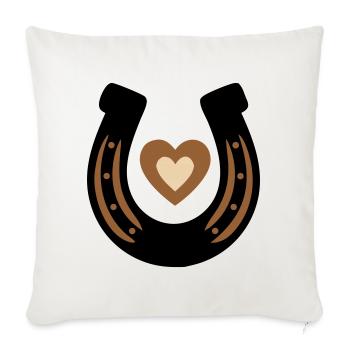 Horseshoe Heart Equestrian Luck - Sofa pillowcase 17,3'' x 17,3'' (45 x 45 cm) - natural white - Front