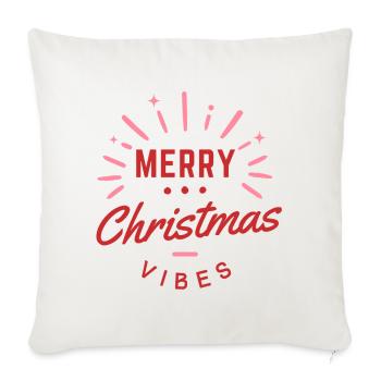 Joyeux Noël Vibes Cadeau de Noël - Housse de coussin décorative 45 x 45 cm - blanc nature - Devant
