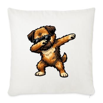 Dabbing Border Terrier im Comic Stil - Sofakissenbezug 45 x 45 cm - Naturweiß  - Vorne