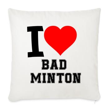 J’adore le badminton - Housse de coussin décorative 45 x 45 cm - blanc nature - Devant