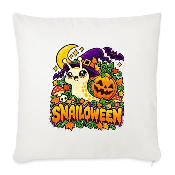 Snailoween – Kürbisschnecke - Sofakissenbezug 45 x 45 cm - Naturweiß  - Vorne