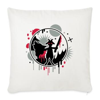 Le loup et la chèvre - Housse de coussin décorative 45 x 45 cm - blanc nature - Devant