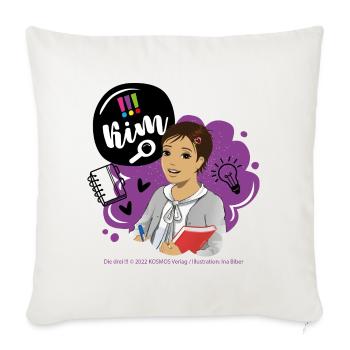 Die Drei !!! Kim Mit Notizheft - Sofakissenbezug 45 x 45 cm - Naturweiß  - Vorne